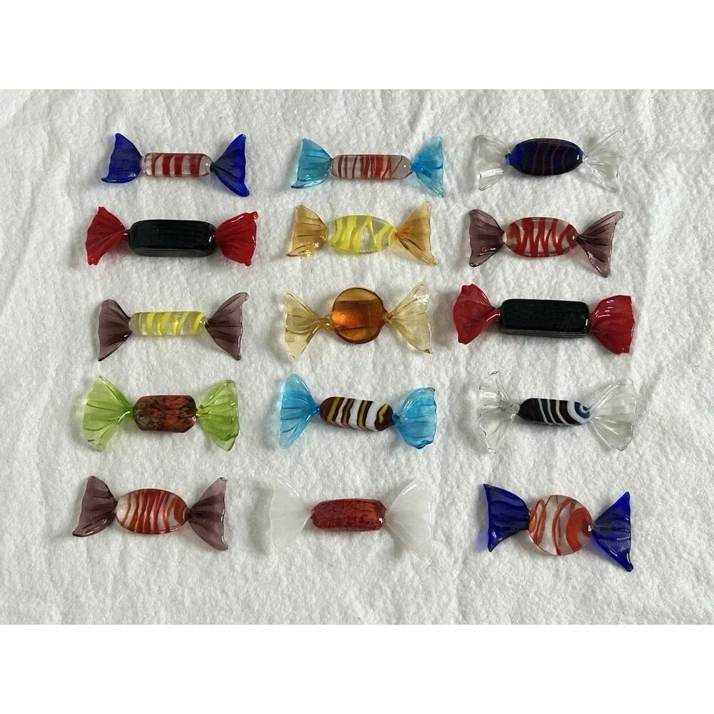 Vintage Murano Glass Wrapped Candy Assortment Hostess Gift Lot of 15 Whimsical